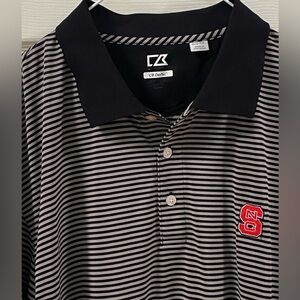 Men's Black Striped Polo Shirt